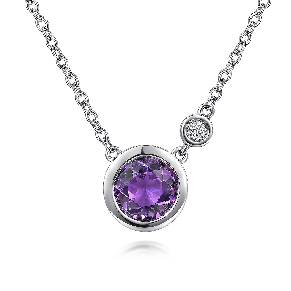 Amethyst and diamond necklace online
