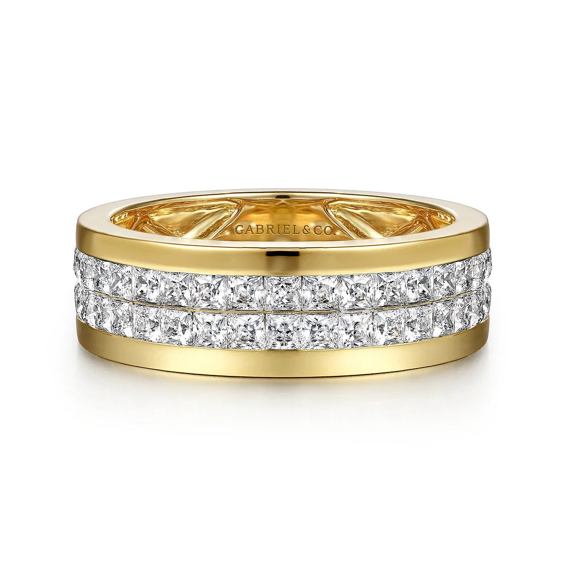 mens gold dress rings 14K Yellow Gold Emerald Cut Diamond Men's Ring Chase