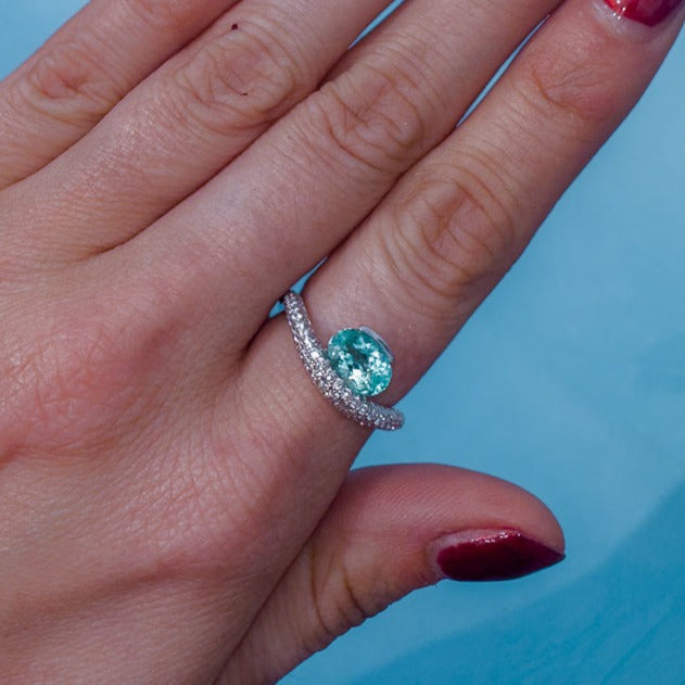 Paraiba Tourmaline and Diamond Ring - Main Image