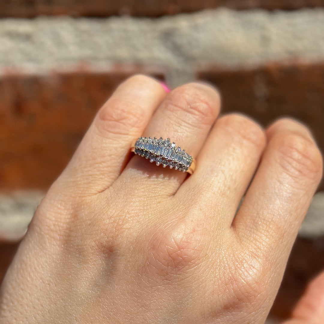 Baguette Vintage Diamond Engagement Ring - Main Image