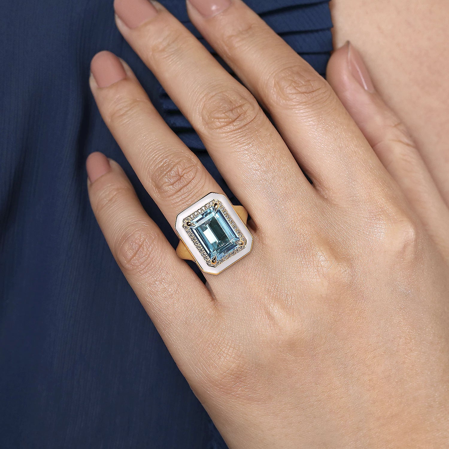 Topaz emerald cut ring deals