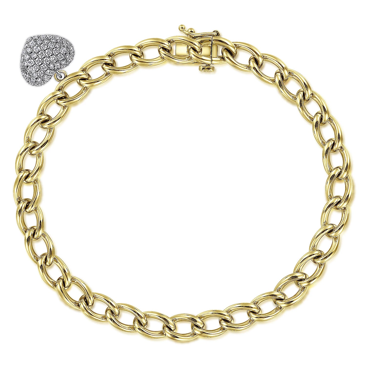 Big Diamond Link Toggle Bracelet in Gold