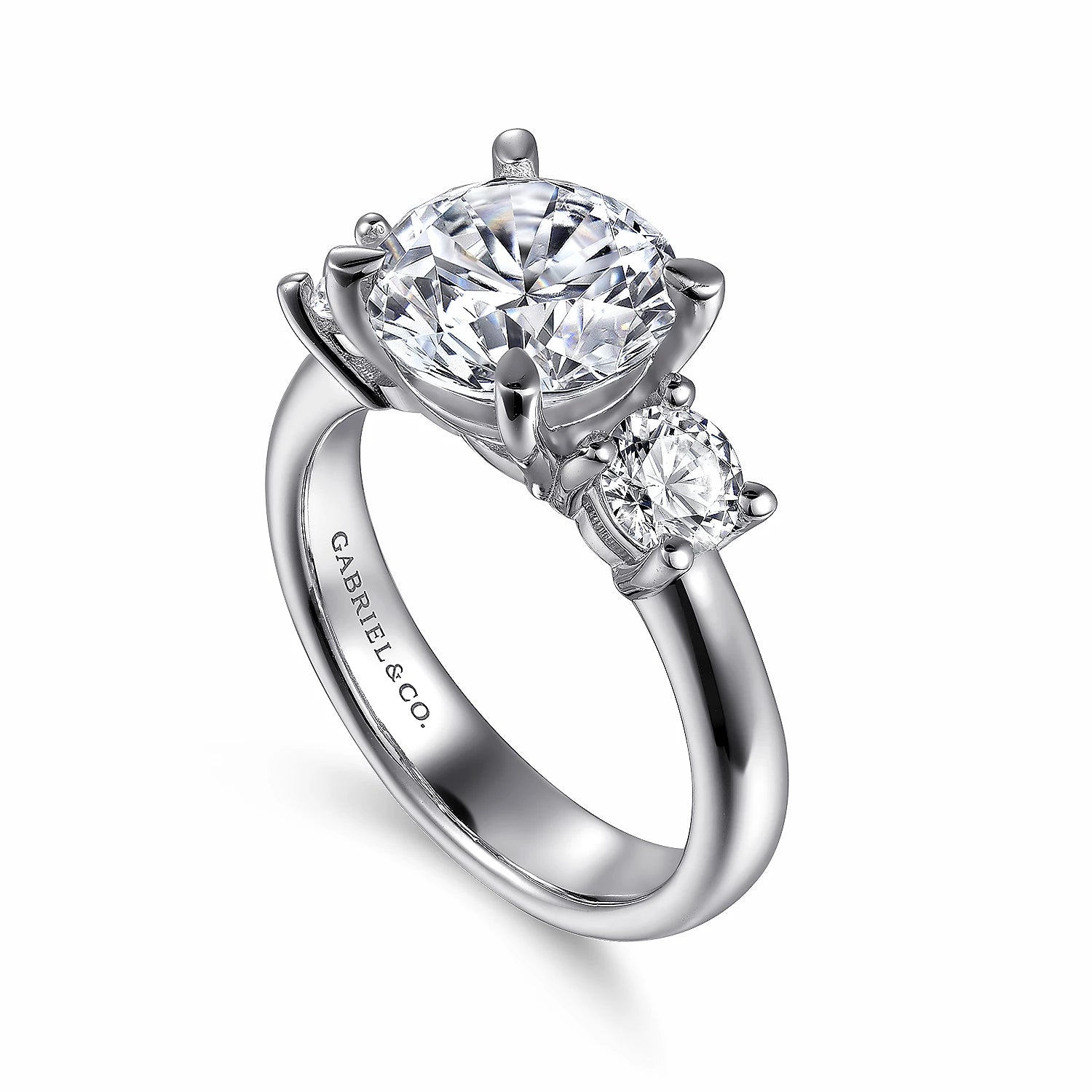 Three Stone Baguette Diamond Engagement Ring –