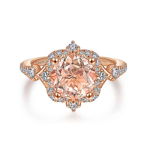 Vintage Morganite and Diamond Engagement Ring | Dot | Braverman Jewelry