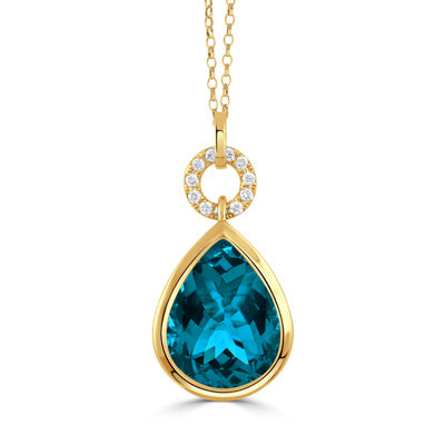 Amazon.com: Gin & Grace 10K White Gold Genuine London Blue Topaz Pendant  Necklace with Gold Chain for Women Jewelry Gifts : Clothing, Shoes & Jewelry