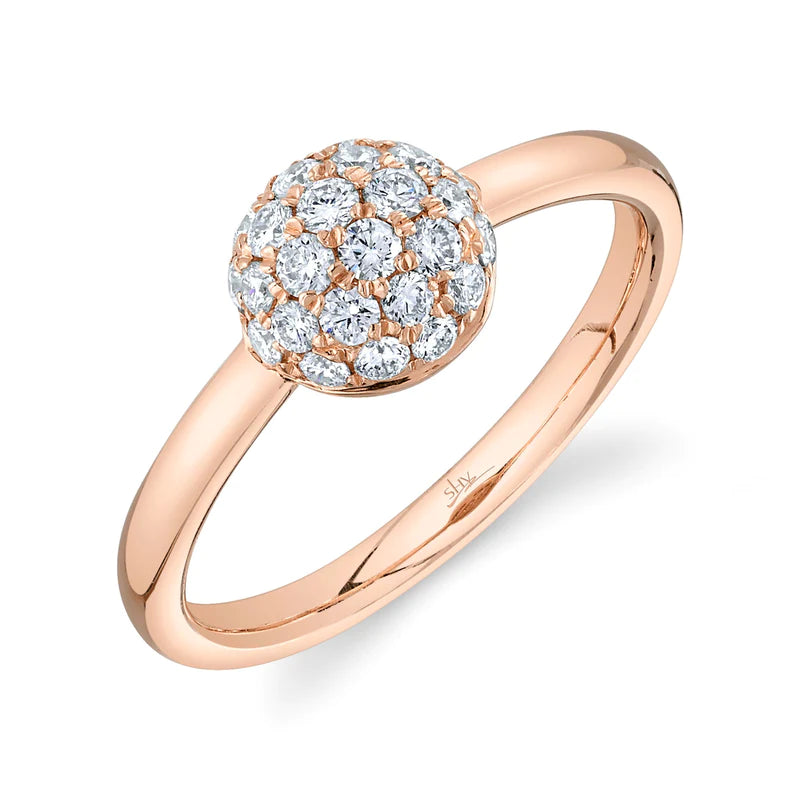 Pave circle ring discount