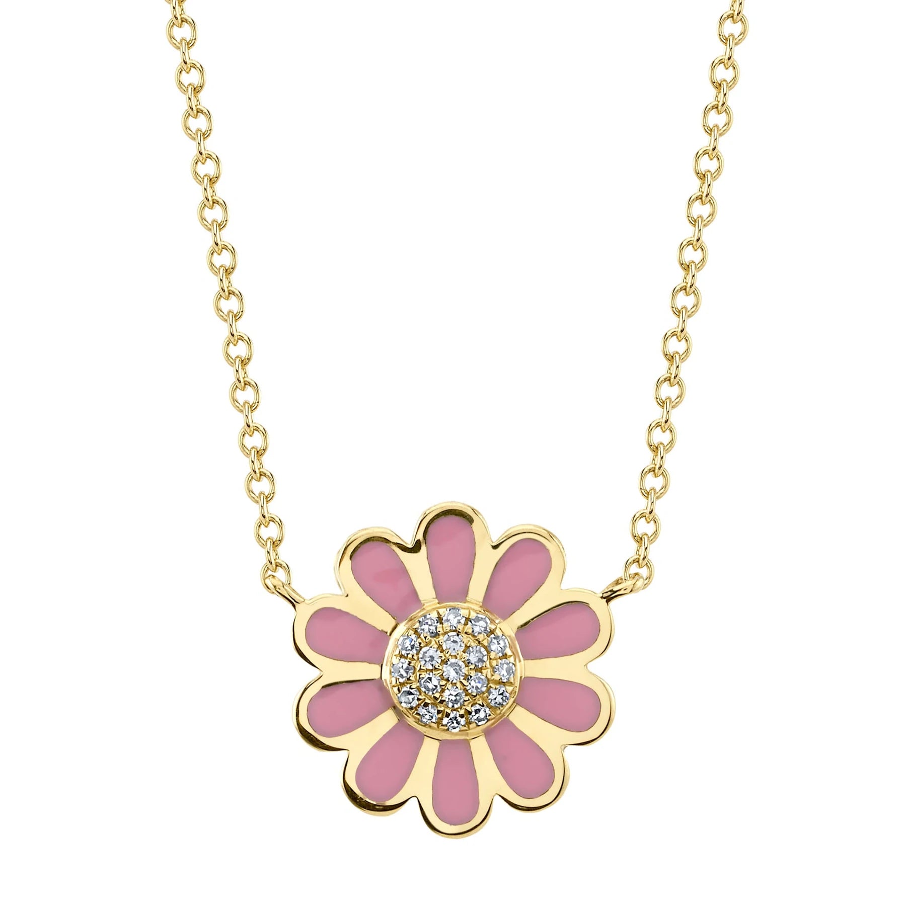 Pink floral necklace deals
