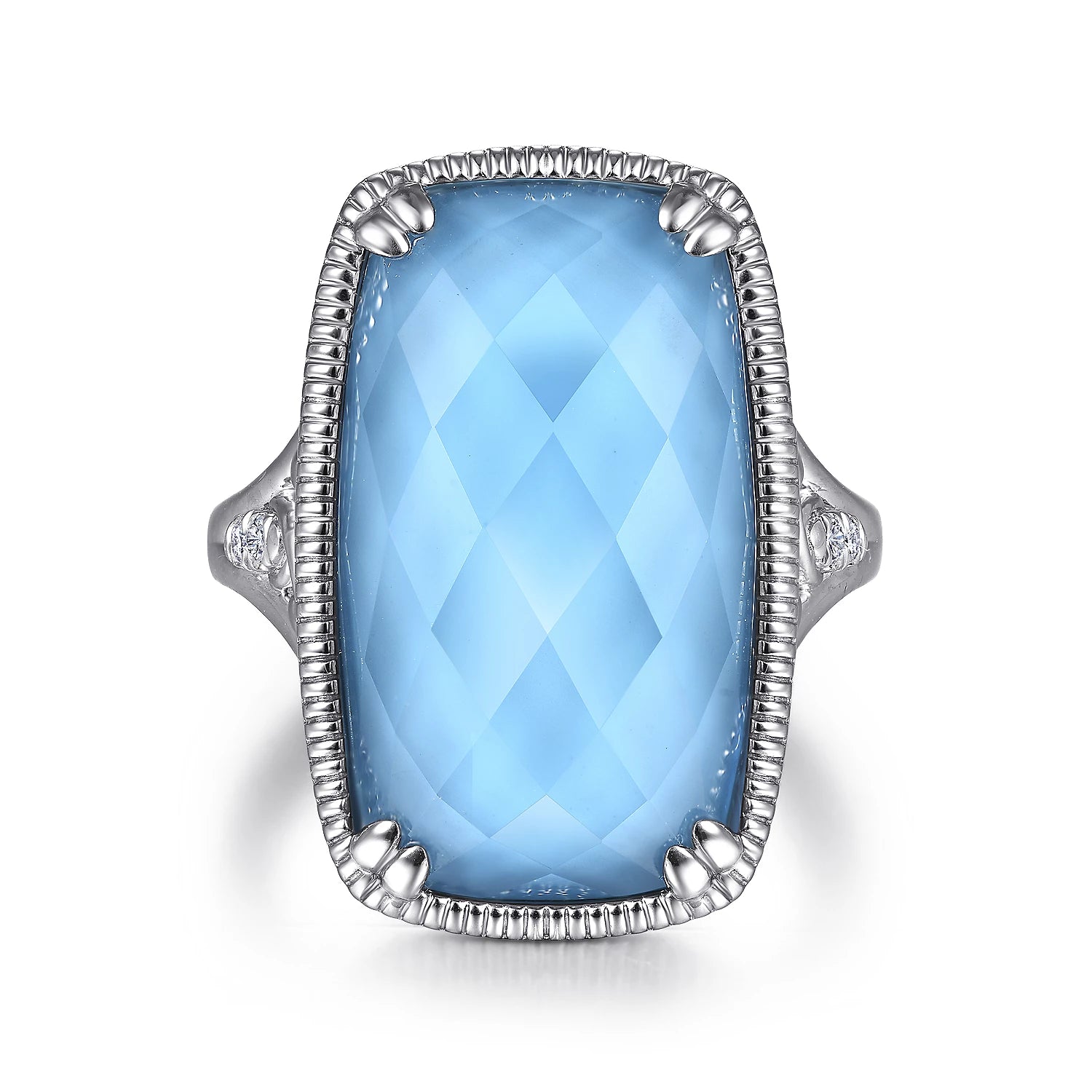 Rock Crystal Turquoise Ring